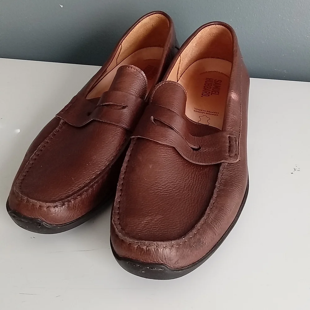 Samuel Hubbard Penny Loafers Brown Leather Comfort‎ Shoes Men Sz 11.5